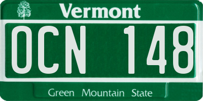 VT license plate OCN148