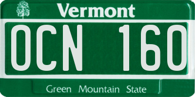 VT license plate OCN160