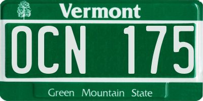 VT license plate OCN175