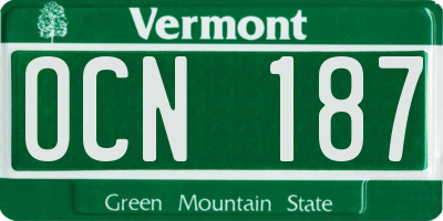 VT license plate OCN187