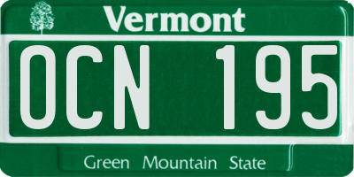 VT license plate OCN195