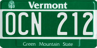 VT license plate OCN212