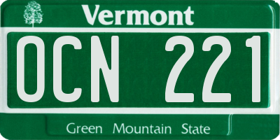 VT license plate OCN221