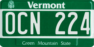 VT license plate OCN224