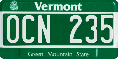VT license plate OCN235