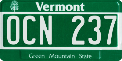VT license plate OCN237