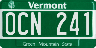 VT license plate OCN241