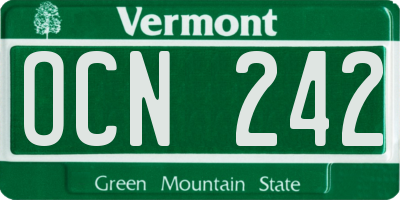 VT license plate OCN242