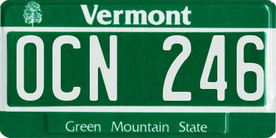 VT license plate OCN246