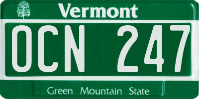 VT license plate OCN247