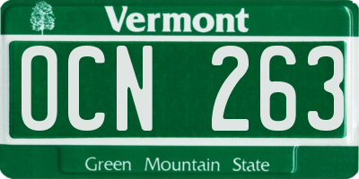 VT license plate OCN263