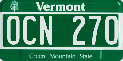 VT license plate OCN270