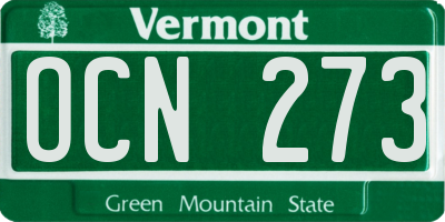 VT license plate OCN273