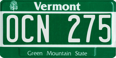 VT license plate OCN275