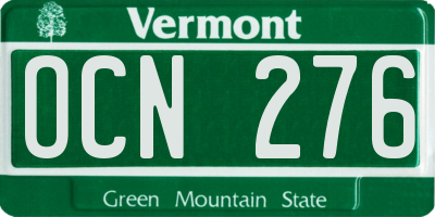 VT license plate OCN276