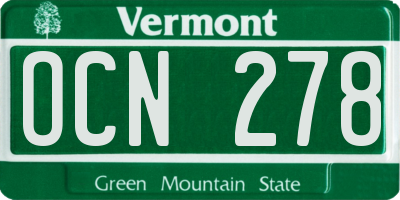 VT license plate OCN278