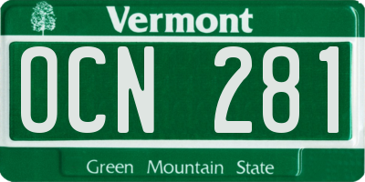 VT license plate OCN281