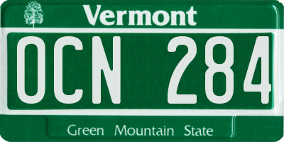 VT license plate OCN284