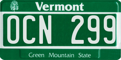 VT license plate OCN299