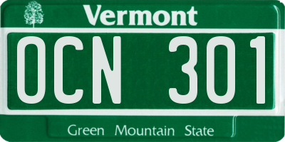 VT license plate OCN301