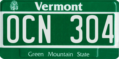 VT license plate OCN304