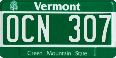 VT license plate OCN307