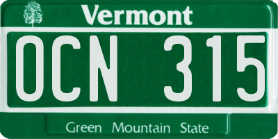VT license plate OCN315