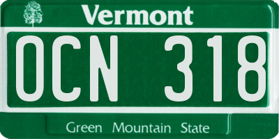 VT license plate OCN318