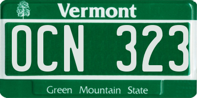 VT license plate OCN323
