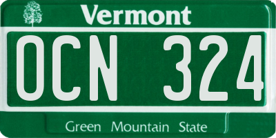 VT license plate OCN324