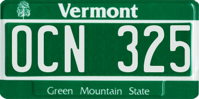 VT license plate OCN325
