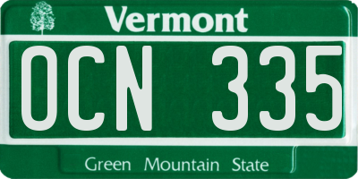 VT license plate OCN335