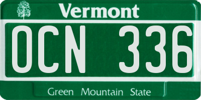 VT license plate OCN336
