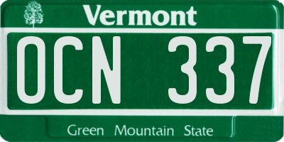 VT license plate OCN337