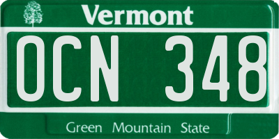 VT license plate OCN348