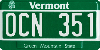 VT license plate OCN351