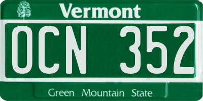 VT license plate OCN352