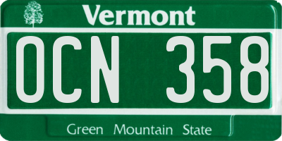 VT license plate OCN358
