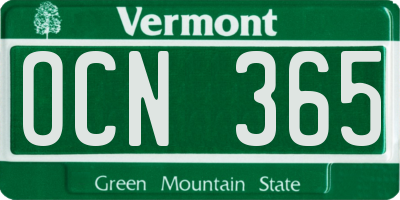 VT license plate OCN365
