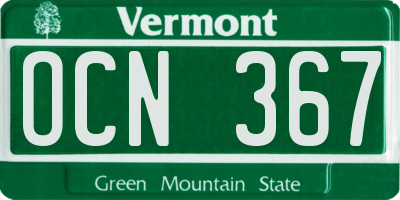 VT license plate OCN367