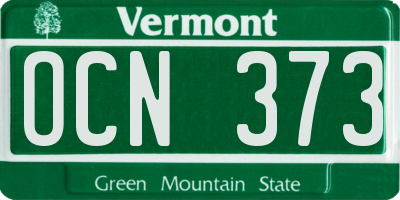 VT license plate OCN373