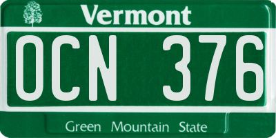 VT license plate OCN376