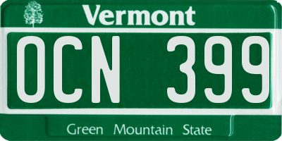 VT license plate OCN399