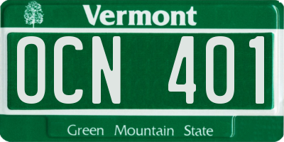 VT license plate OCN401