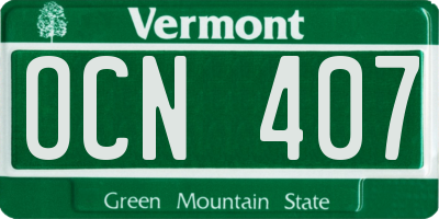VT license plate OCN407