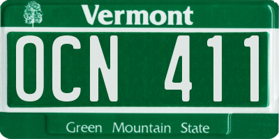 VT license plate OCN411