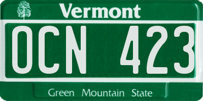 VT license plate OCN423
