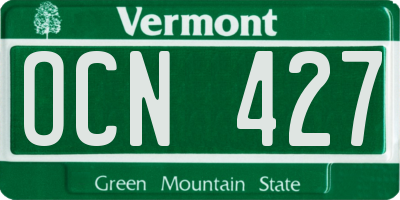 VT license plate OCN427