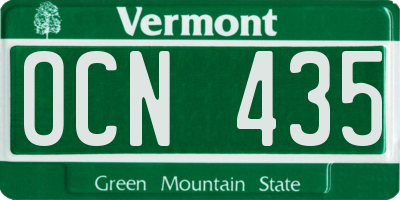 VT license plate OCN435