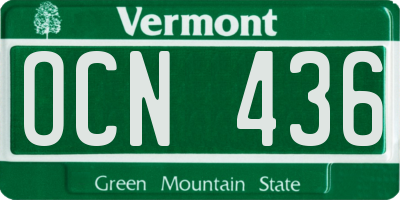 VT license plate OCN436